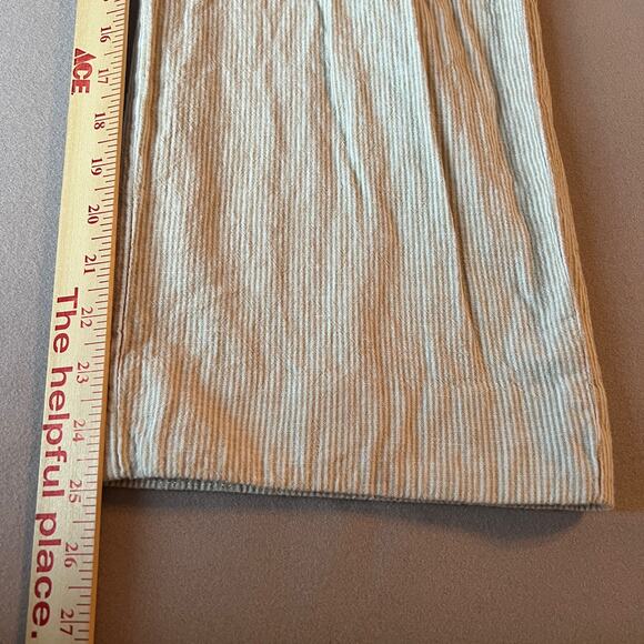 Preppy Classic Linen Cotton Beige Pinstriped Talbots Petite Heritage Pants 12P - Picture 10 of 11